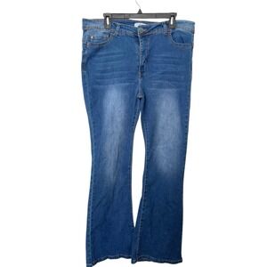 H&H By Harmony And Havoc Womens Size 16 Flare Jeans 34x31 Blue Flare Denim 90's